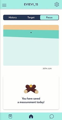 Development curve in the Evira app